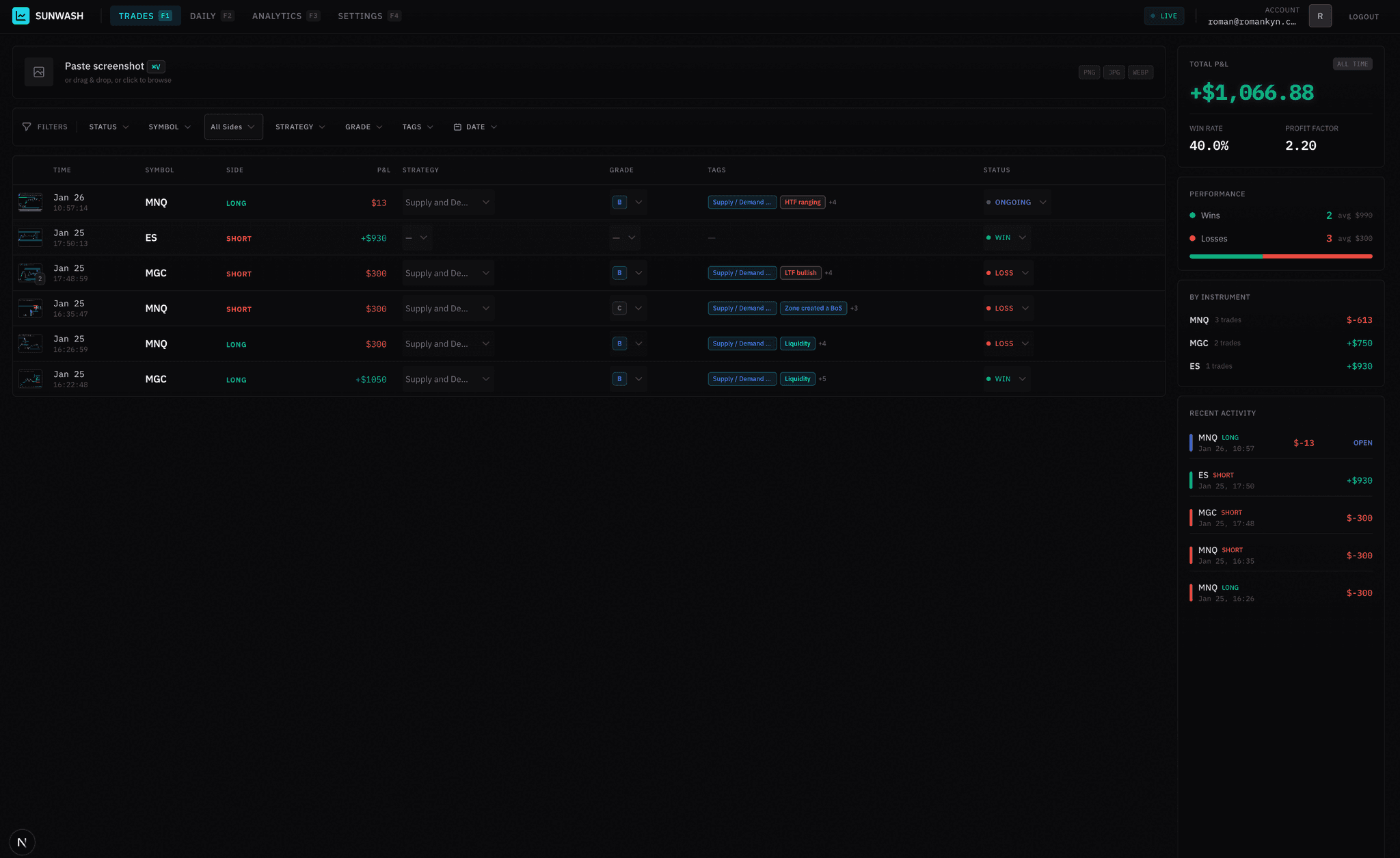 AI project: Journal de trading augmenté